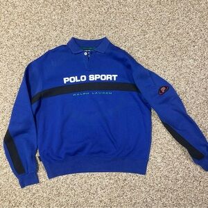 Vintage Polo Sport Ralph Lauren Spell Out Sweater patch pullover sz Med 1992 RLX